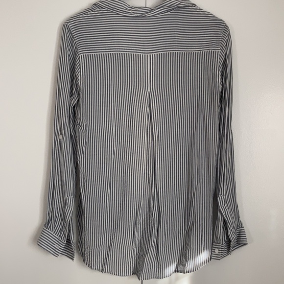 Velvet Heart Blue/White Stripe Button Down Blouse - Small - Picture 4 of 4